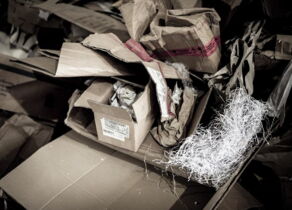 Ansammlung von Altpapier